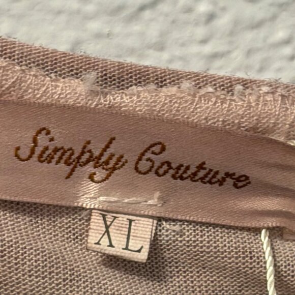 Simply Couture Blouse Sz XL Rose Lace Patchwork Tunic Top. NWT - Picture 2 of 12